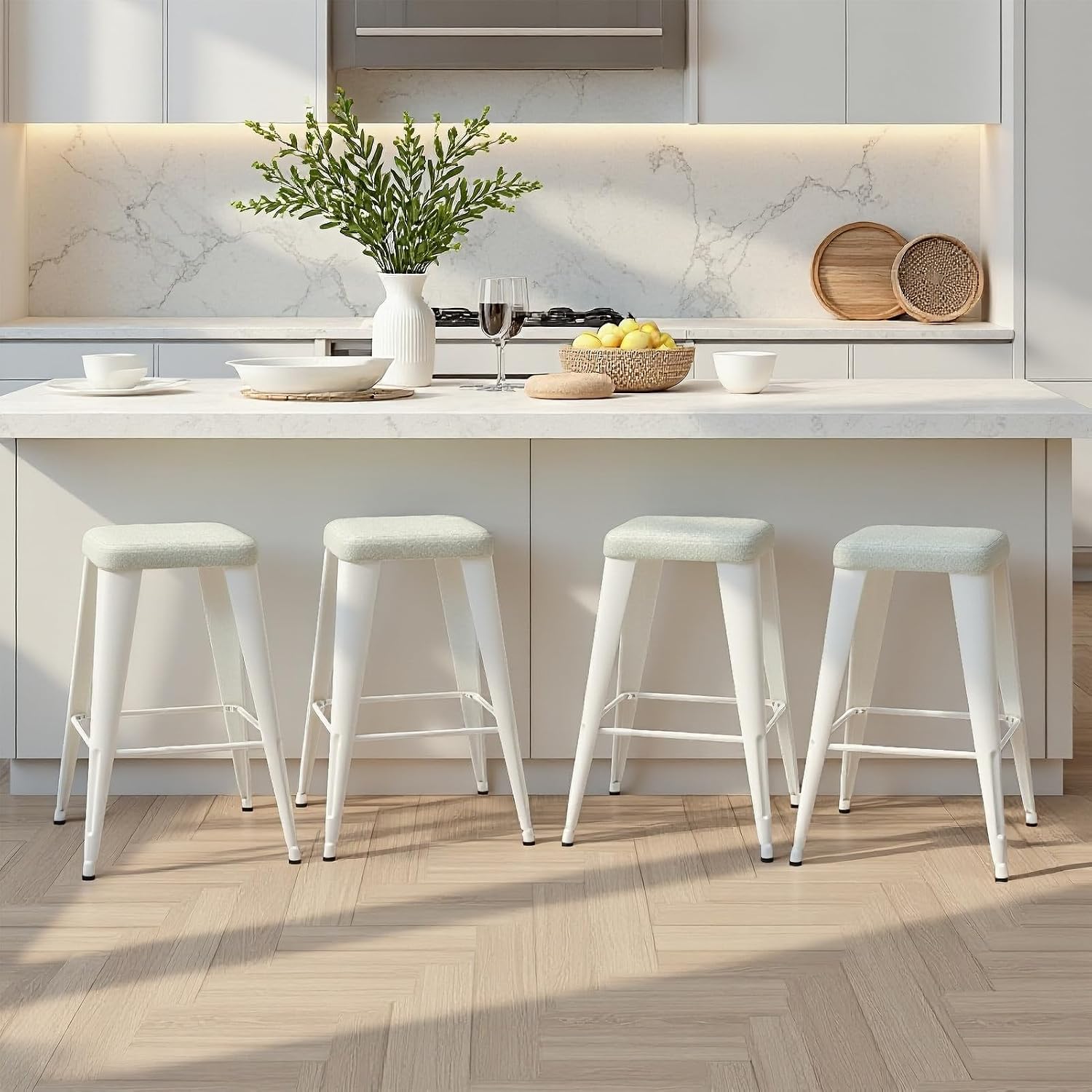 Home Bar And Counter - Juego de 4 taburetes de bar,