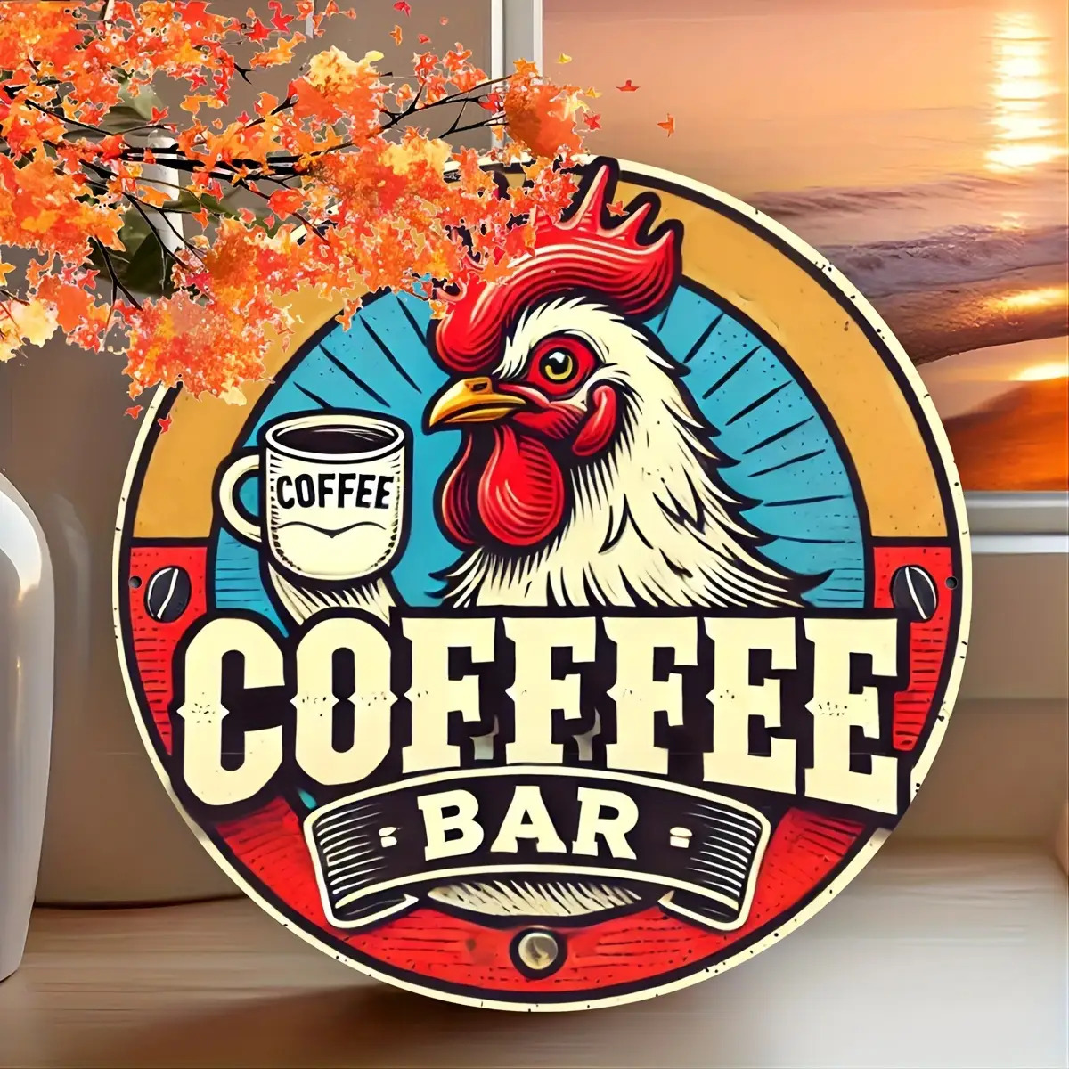 Home Bar And Coffee - Letrero de Aluminio Vintage 2D |