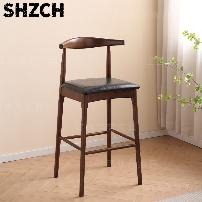 Home Bar Lounge - Silla de Barra Alta de Madera