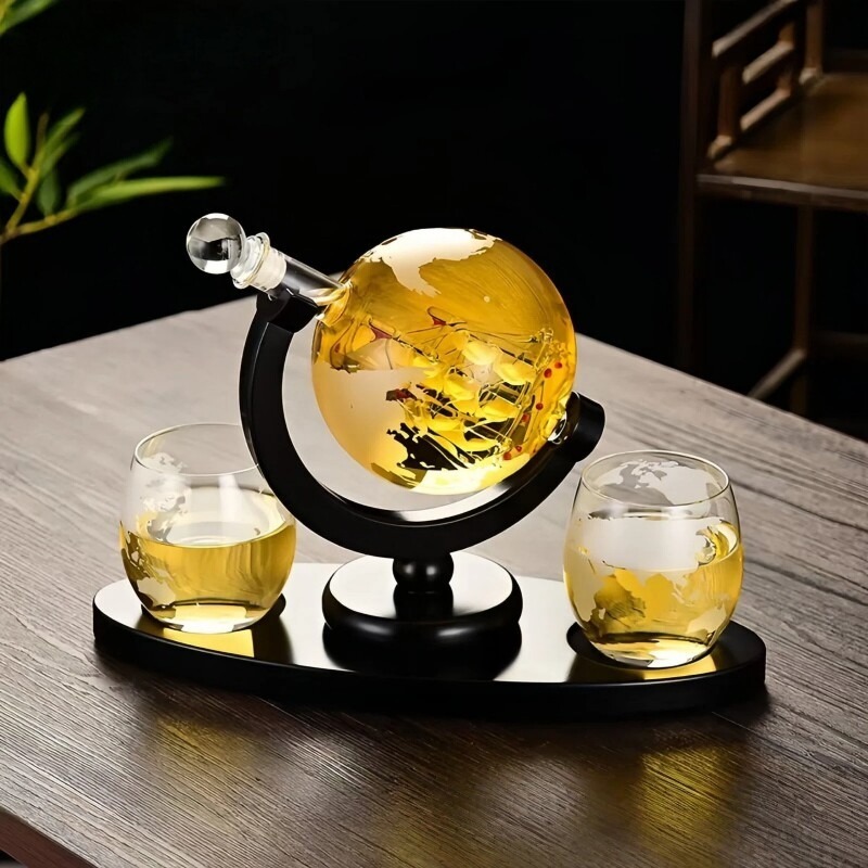 Decanter Globe Set - Juego de Decantador de Vino Decorativo