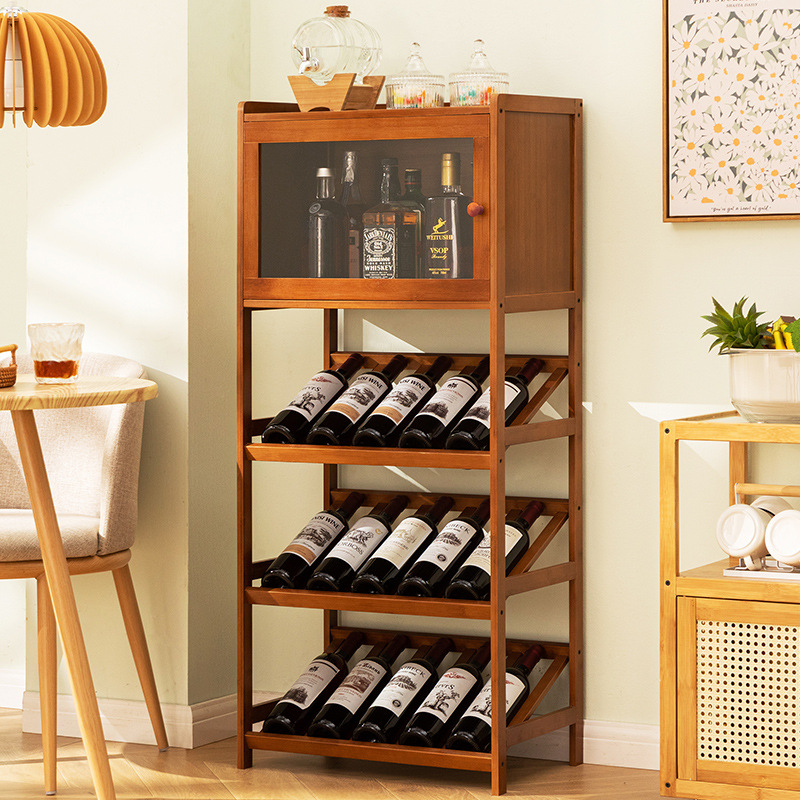 Estante para vino de bambú mac - Home Bar Shelves reseña y precio