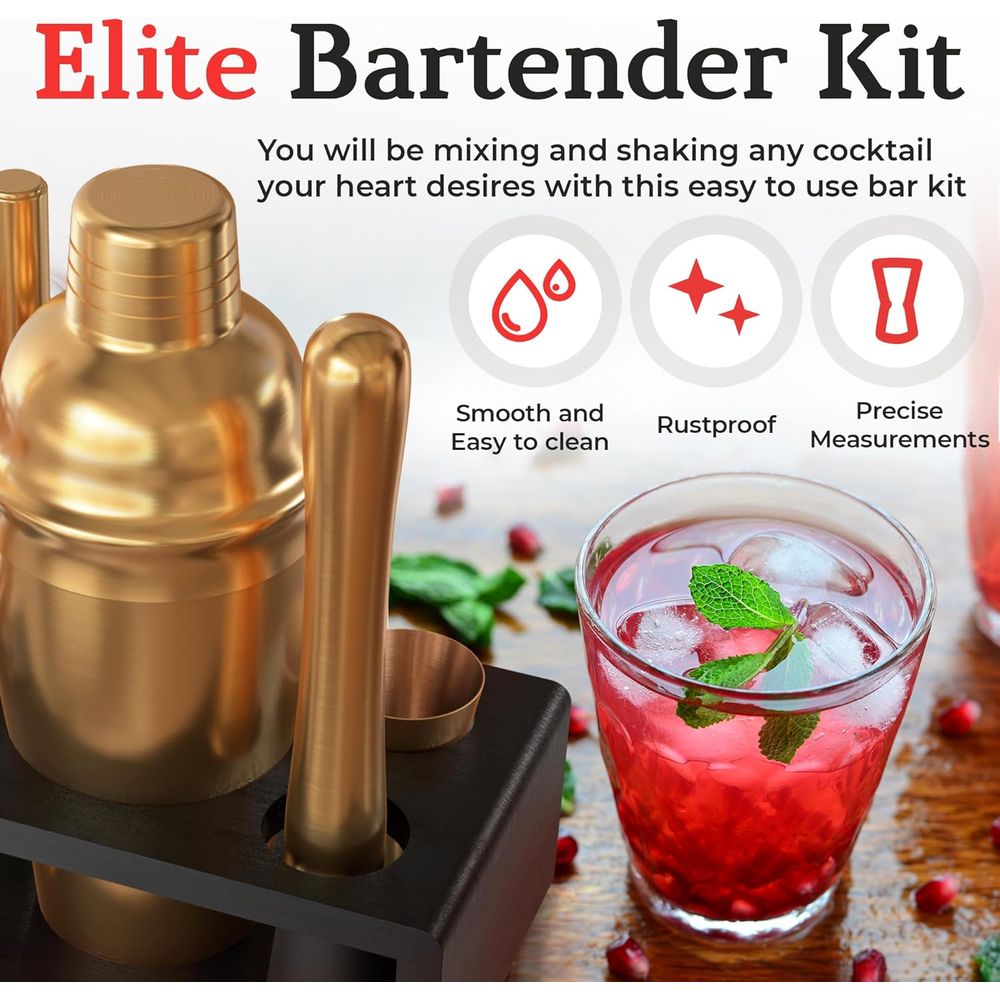 Set de Coctelería: Kit de Barm - Cocktail Recipe Book reseña y precio