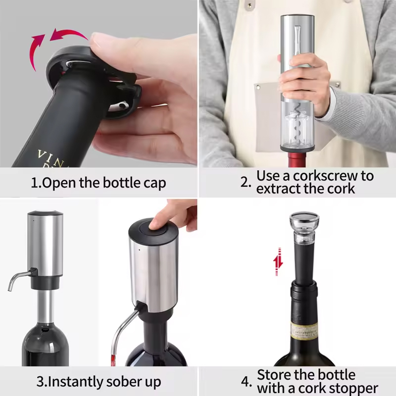 Set de abridor de vino eléctri - Home Bar Set reseña y precio