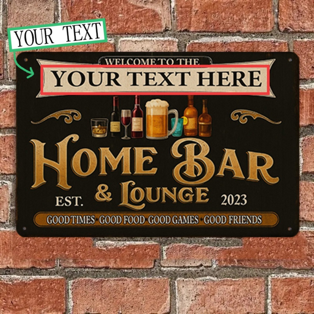 Letrero Metálico Personalizado - Home Bar Lounge reseña y precio