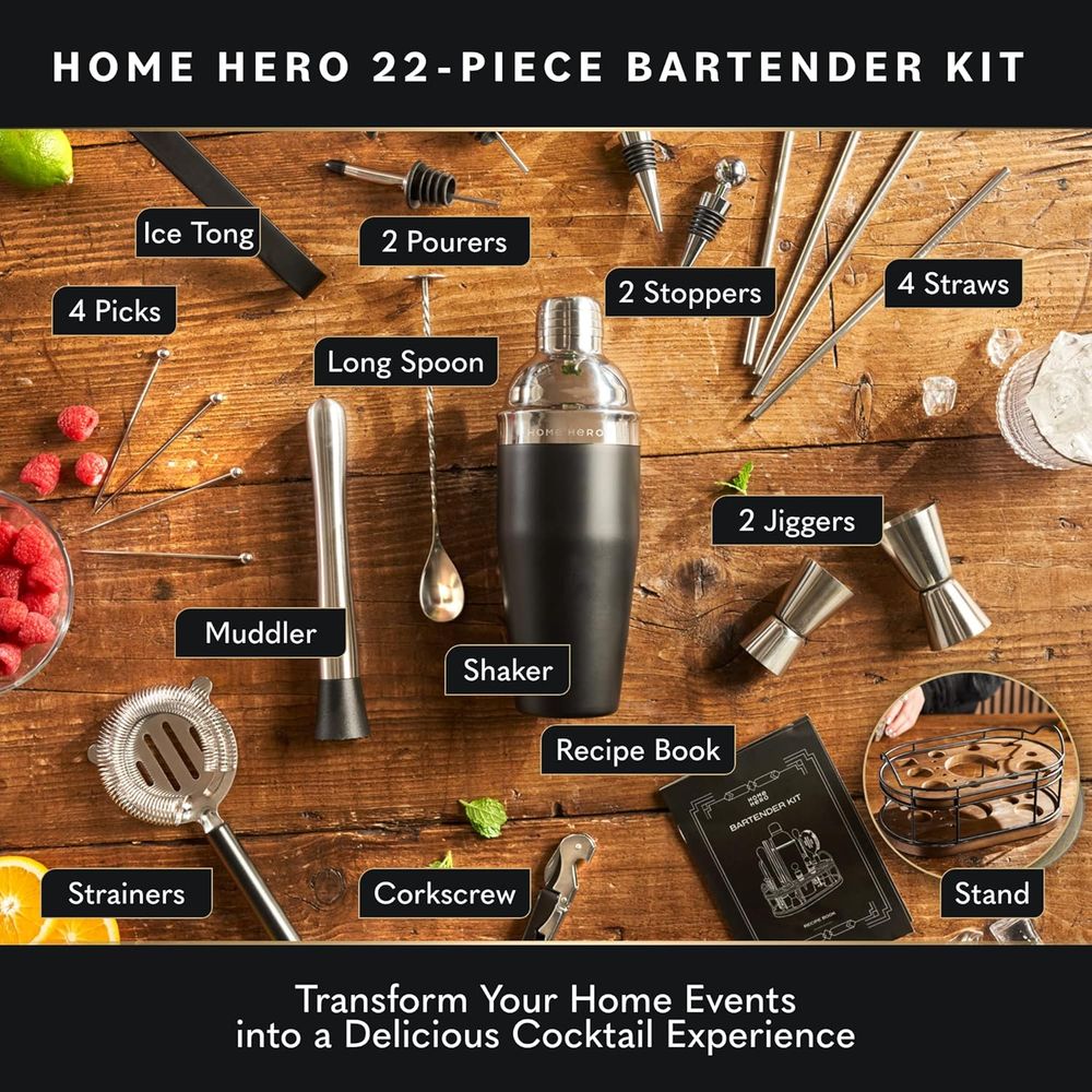 Juego de Coctelería y Herramie - Cocktail Recipe Book reseña y precio