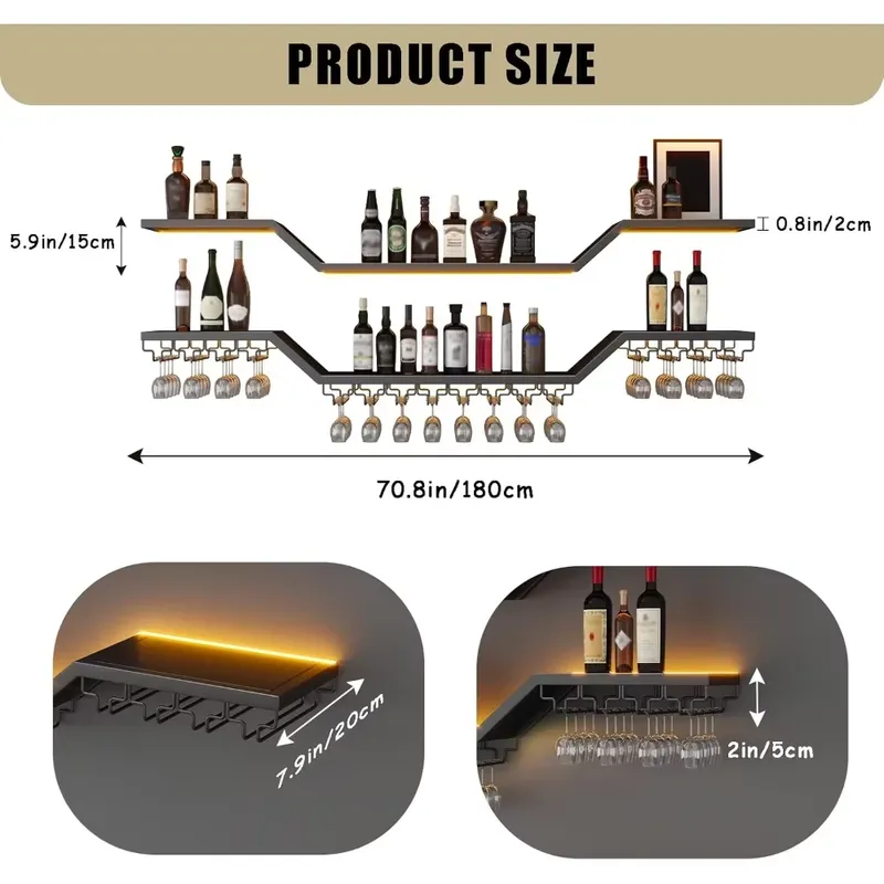 Estante para Vino de Pared LED - Home Bar Shelves reseña y precio
