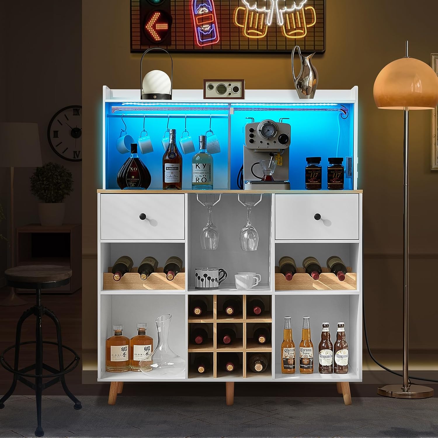 Mueble Bar para Vinos con Ench - Home Bar Shelves reseña y precio